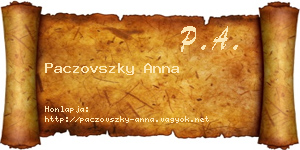 Paczovszky Anna névjegykártya